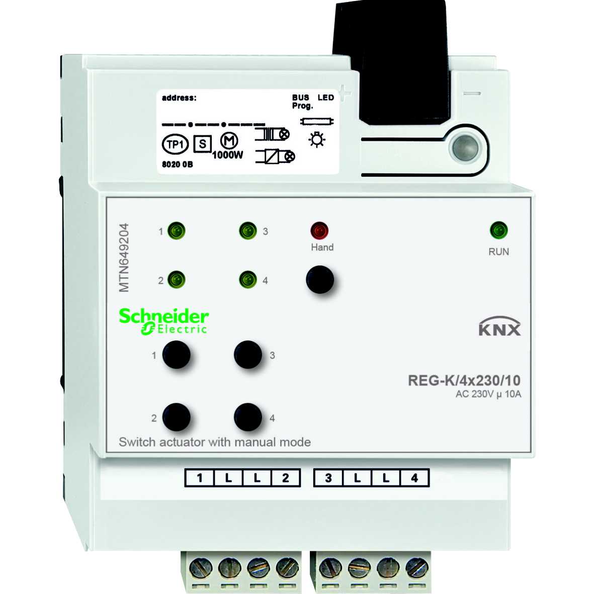 Schneider Electric - MTN649204 KNX binærutgang 4X230/10 DIN