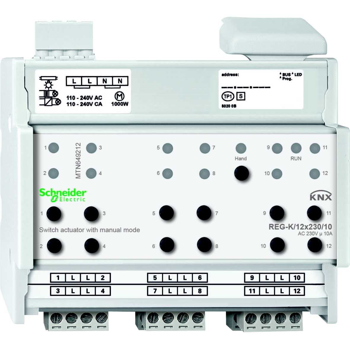 Schneider Electric - MTN649212 KNX binærutgang 12X230/10 DIN