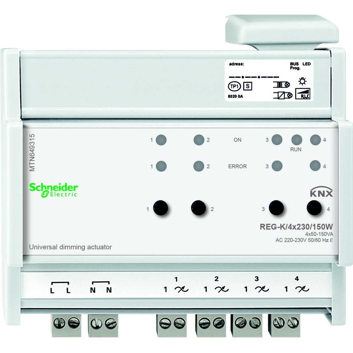Schneider Electric - MTN649315 KNX uni dimmer 4X230/150 DIN