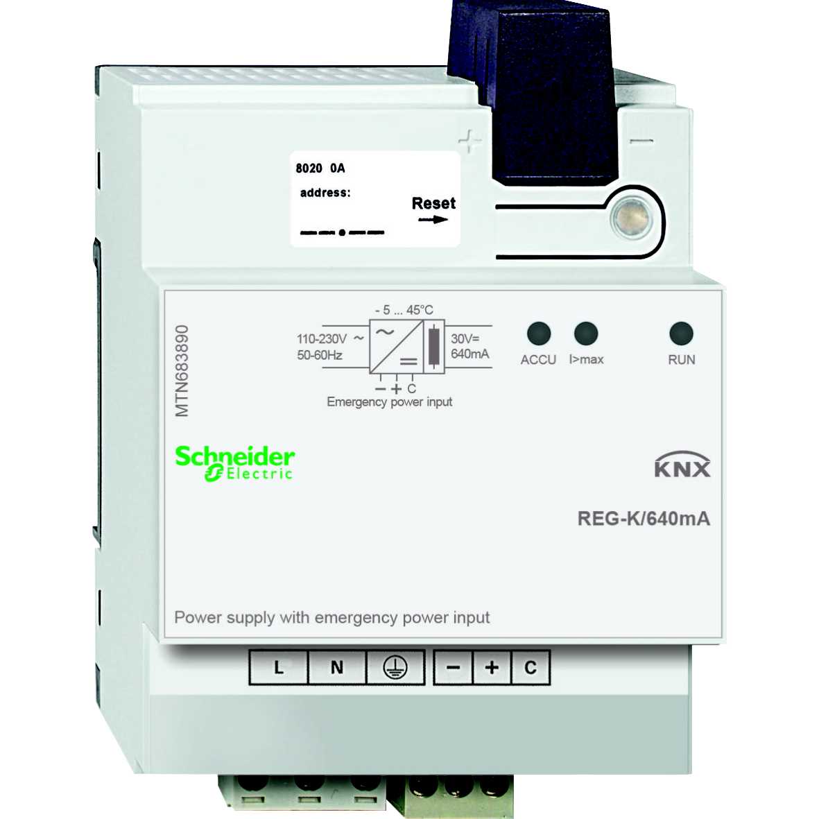 Schneider Electric - MTN683890 KNX strømf 640 m/batt.tilk DIN