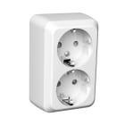 Schneider Electric - Exxact dobbel stikkontakt påvegg, hvit