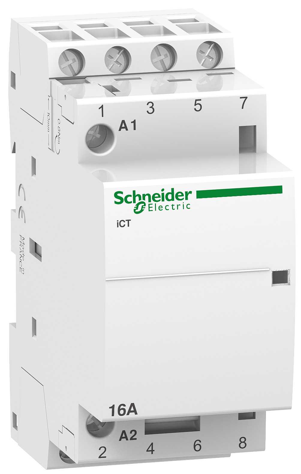Schneider Electric - iCT - Modulær kontaktor - 16A 4NO 220...240 V 50 Hz