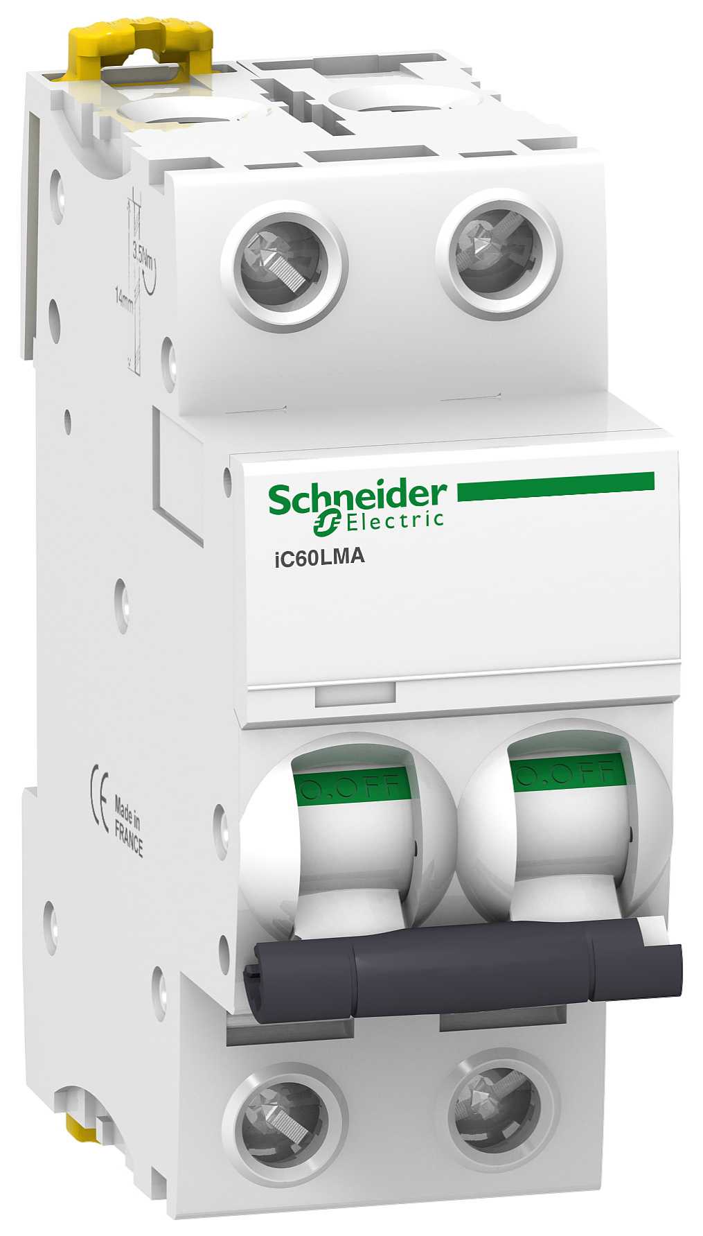 Schneider Electric - iC60L - automatsikring - 2P - 10A - MA-kurve - I2=-