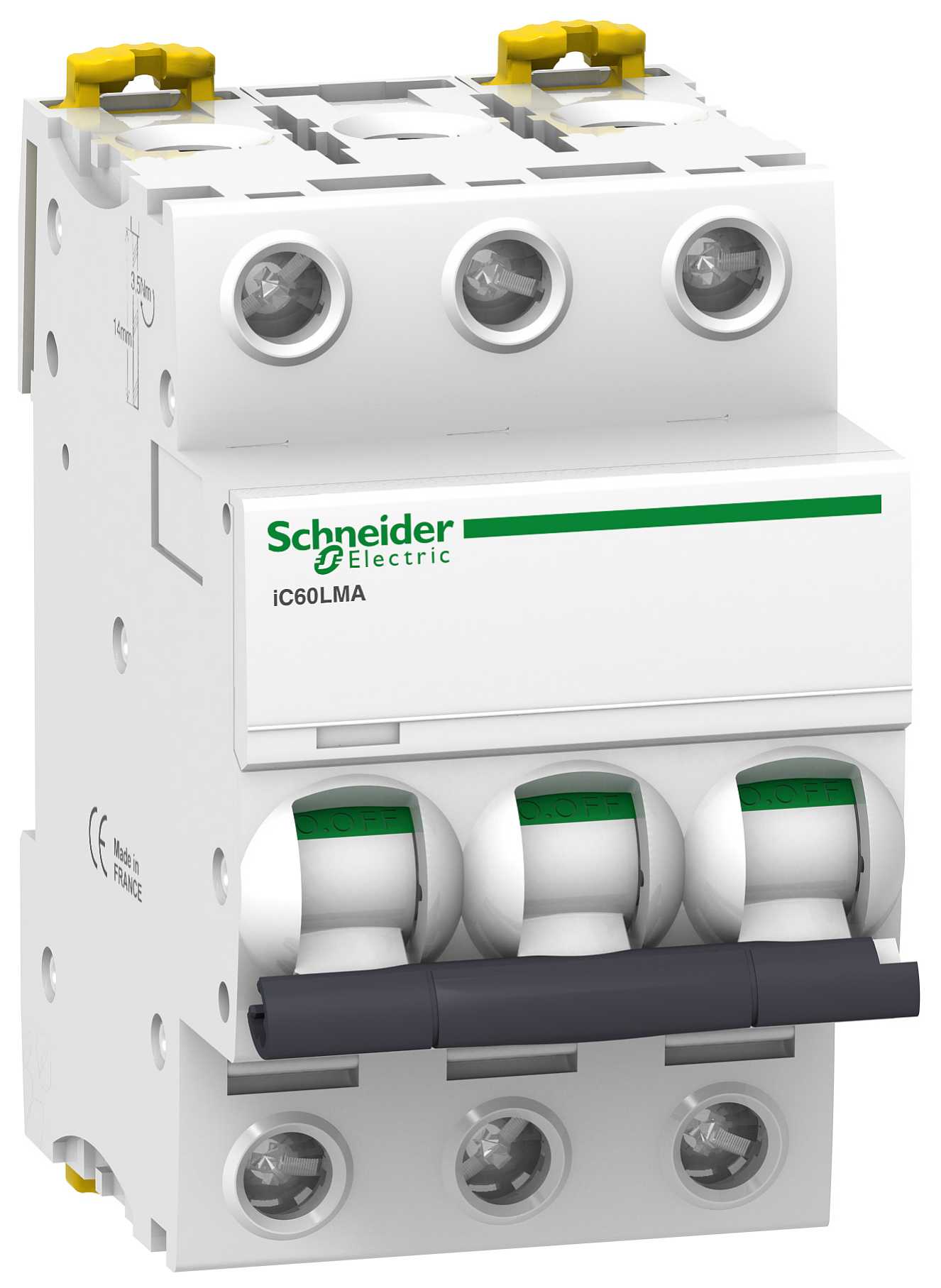 Schneider Electric - iC60L -Autoamtsikring - 3P - 40A - MA-kurve - I2=-