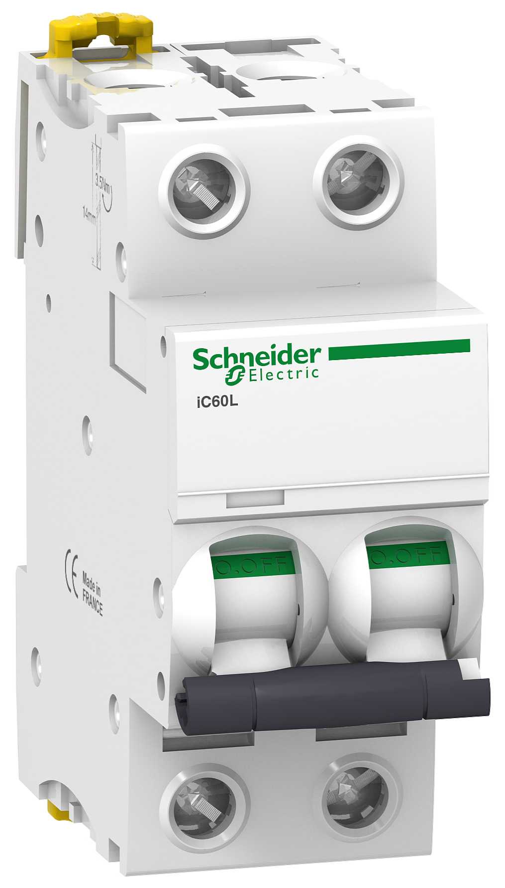 Schneider Electric - iC60L - Automatsikring - 2P - 6A - C-kurve - I2=1,3
