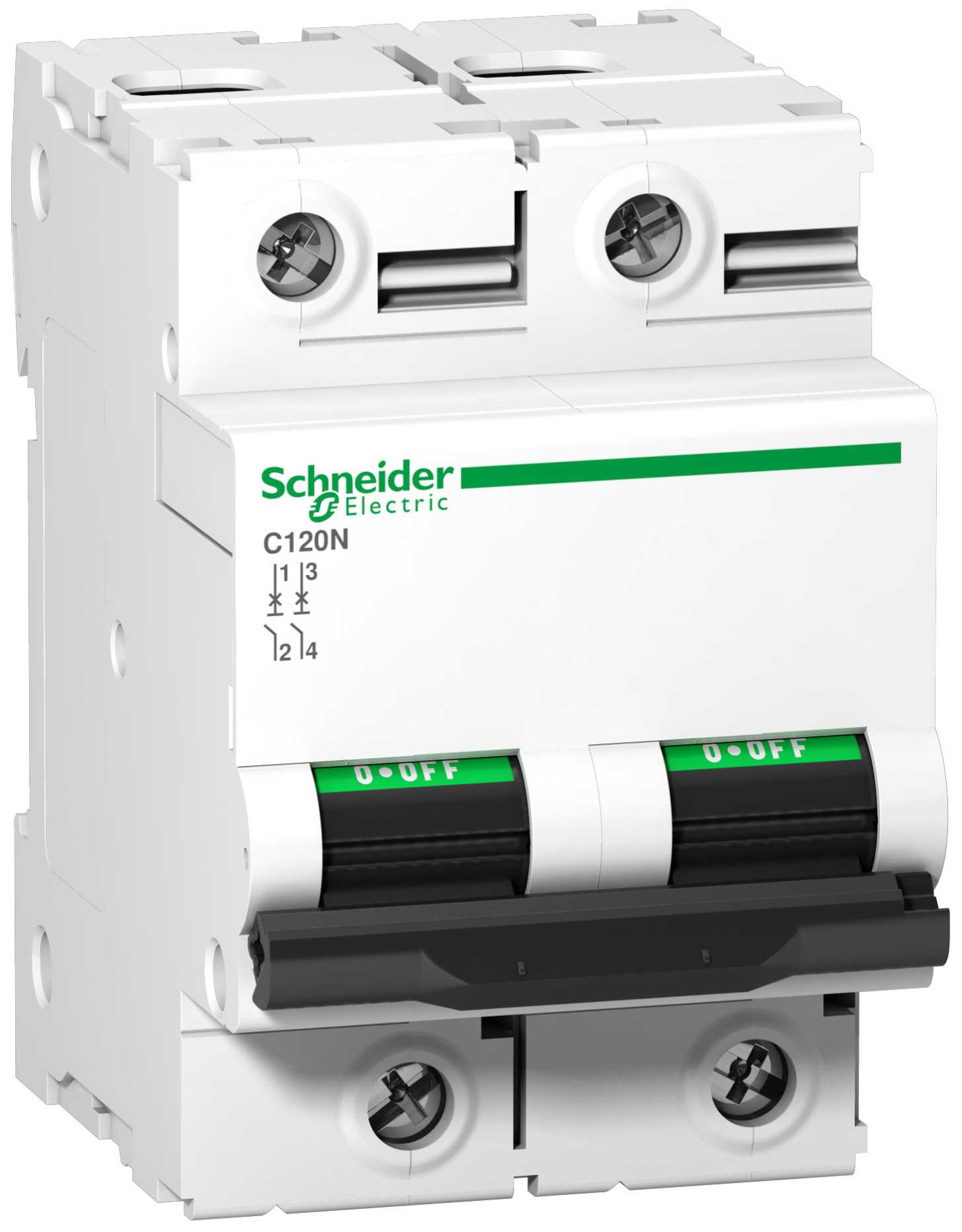 Schneider Electric - C120N - automatsikring - 2P - 125A - D-kurve - I2=1,45
