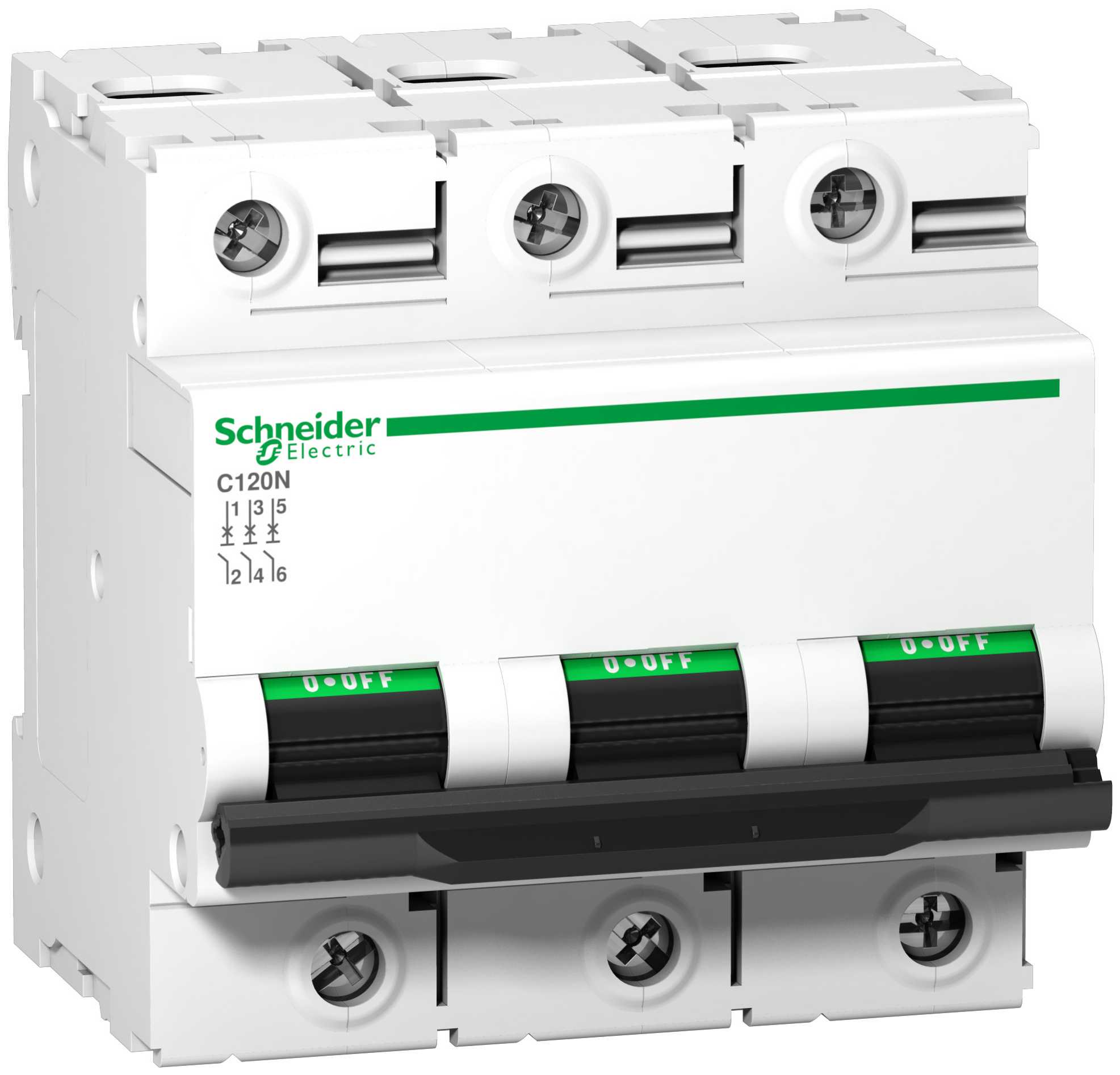 Schneider Electric - C120N - Automatsikring - 3P - 63A - D-kurve - I2=1,45