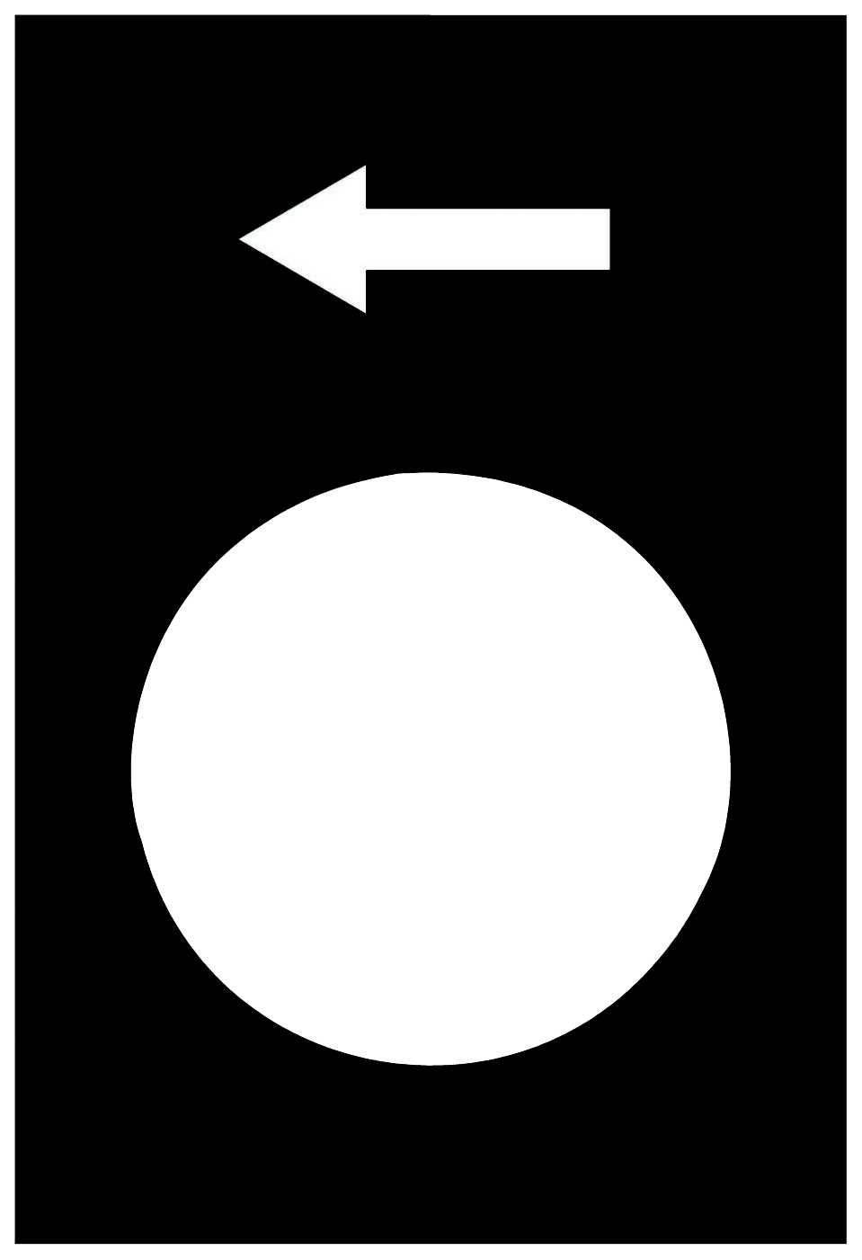 Telemecanique - ZB2BY2904 SYMBOLSKILT Sort, Pil Venstre
