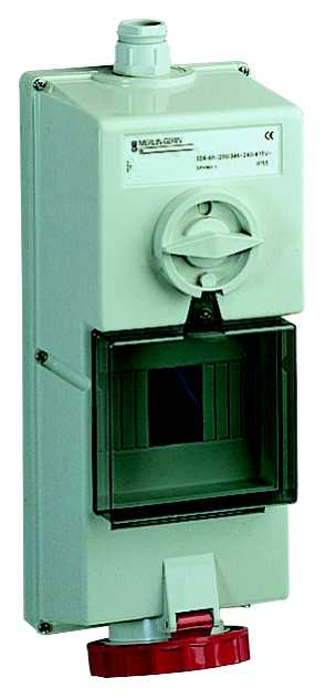 Schneider Electric - Isoblock stikk - 32 A - 3P + E - 380...415 V AC - IP65 - vegg