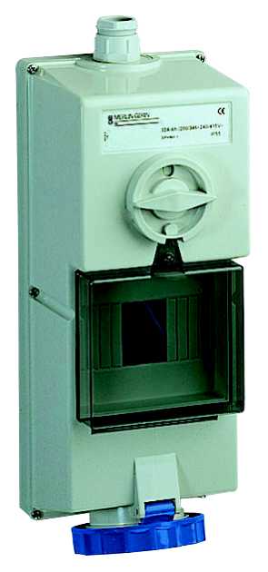 Schneider Electric - Isoblock stikk - 32 A - 2P + E - 200...250 V AC - IP65 - vegg