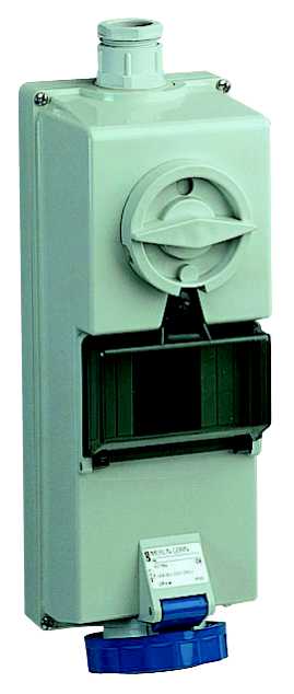 Schneider Electric - Isoblock stikk - 32 A - 2P + E - 200...250 V AC - IP65 - vegg