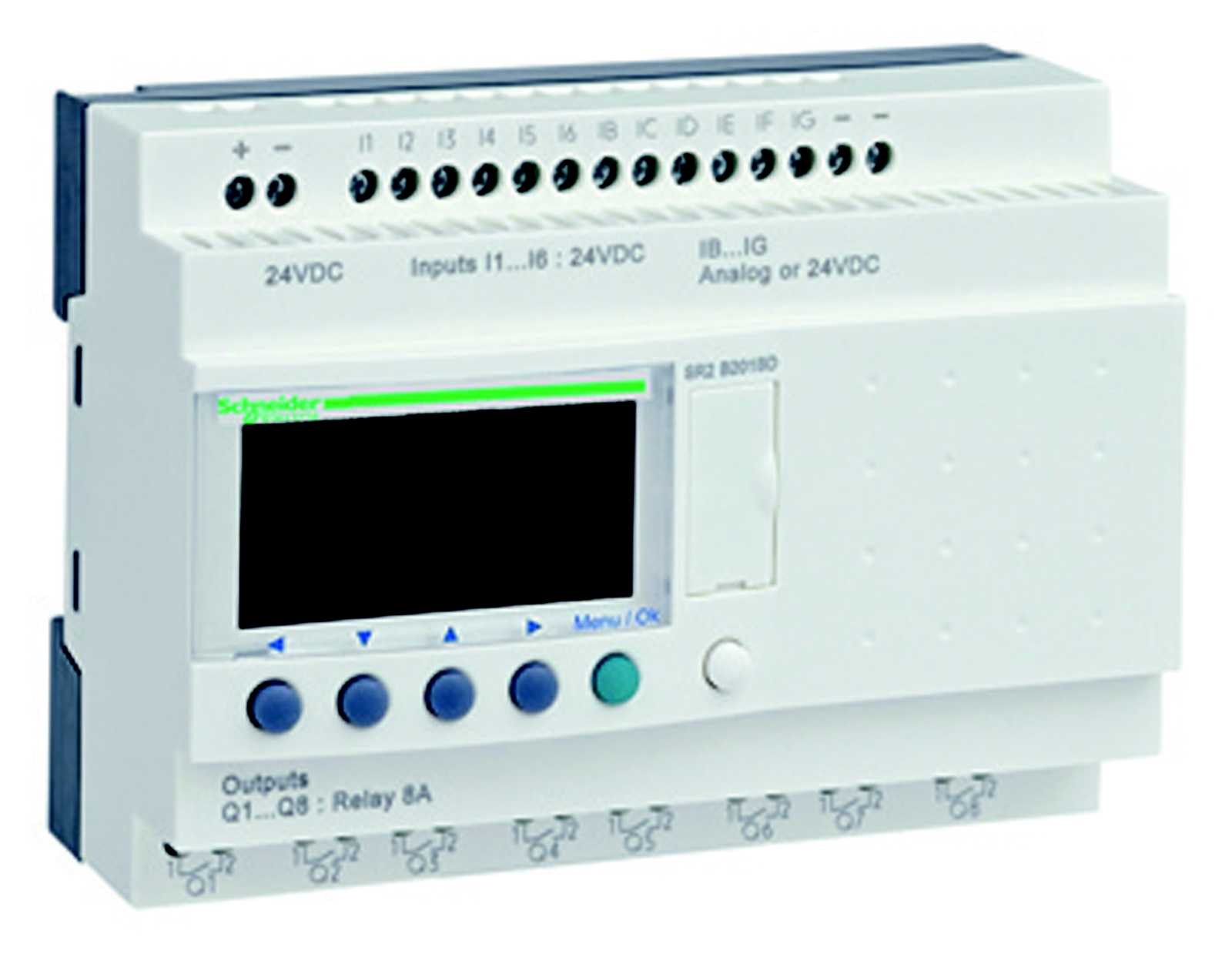 Schneider Electric - SR2B201FU Zelio 12/8 I/O relé m/ur 240VA
