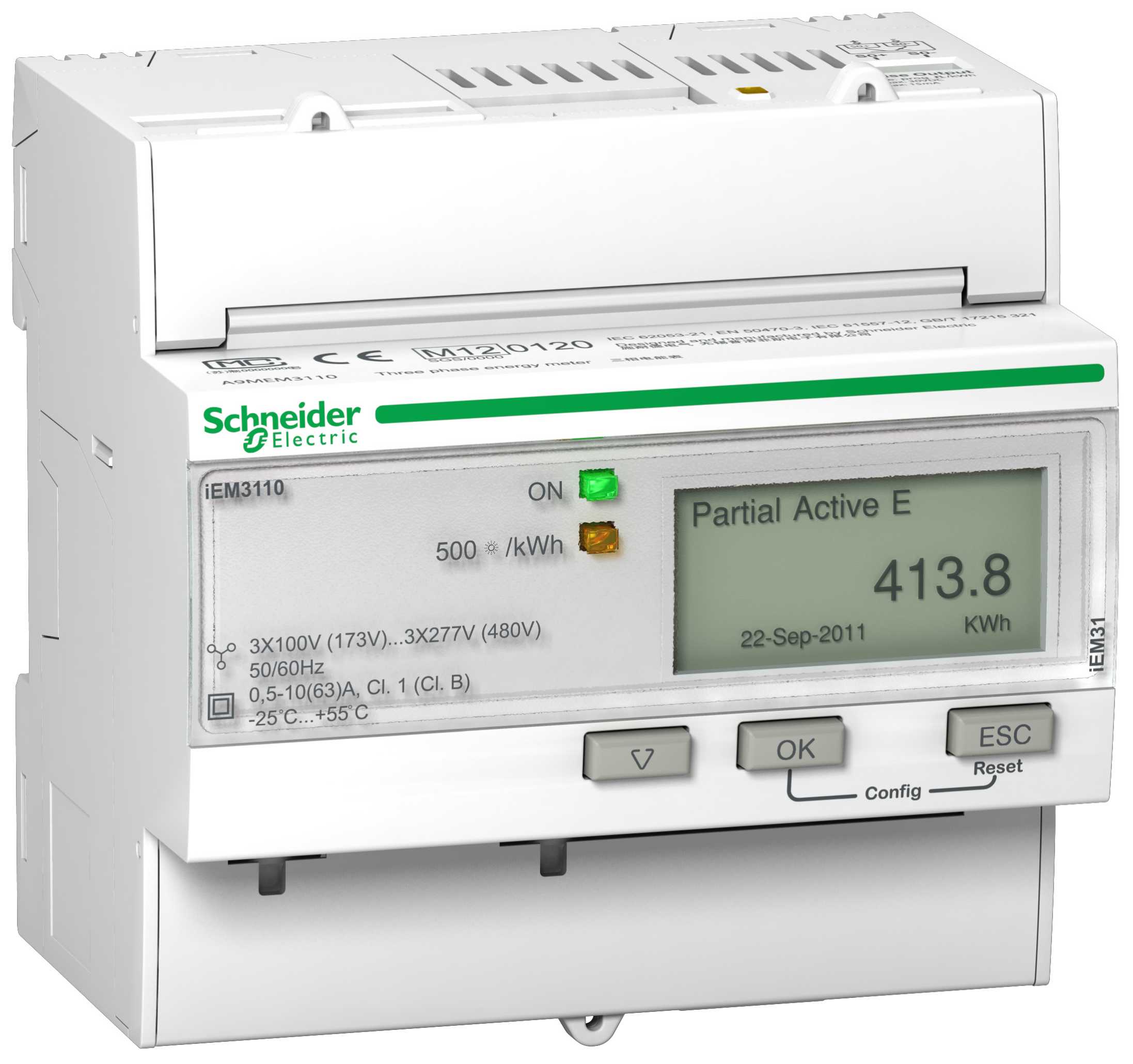 Schneider Electric - A9MEM3115 iEM3115 kWh 63A dir.Flertariff