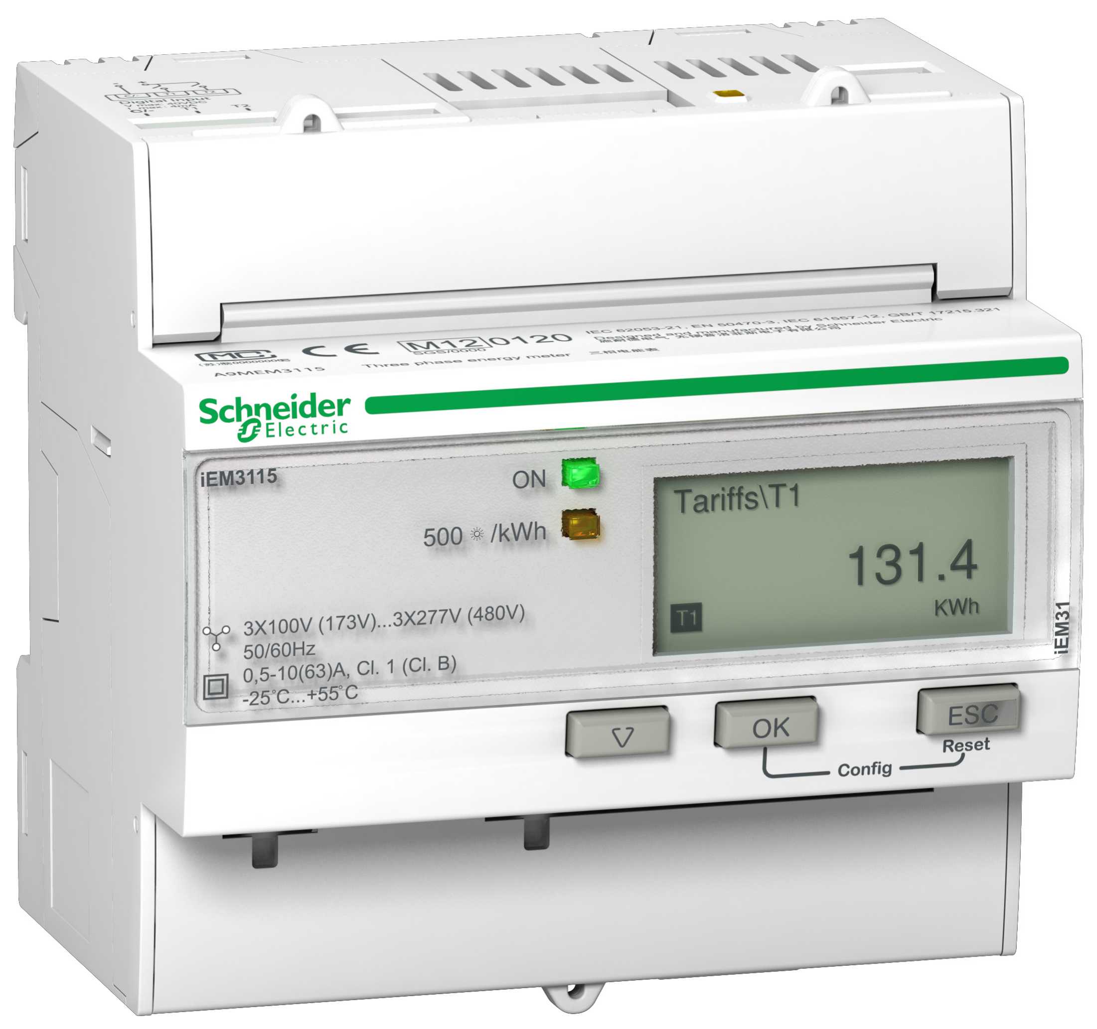 Schneider Electric - A9MEM3155 iEM3155 kWh 63A Modbus + I/O