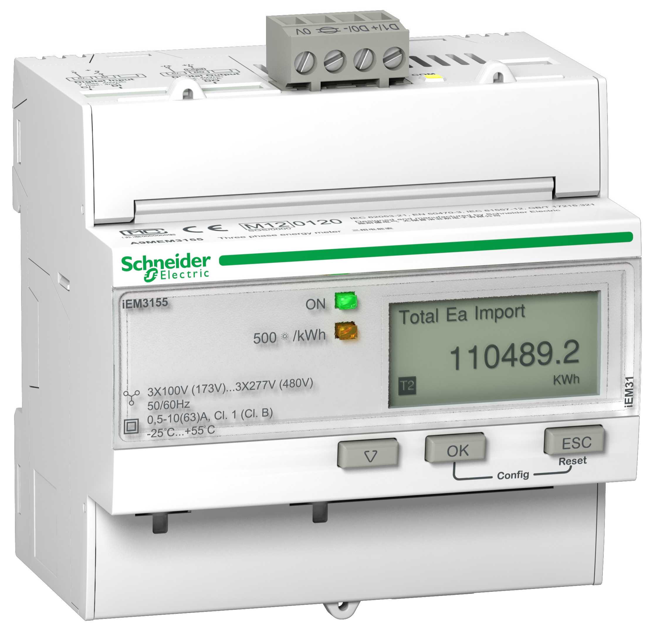 Schneider Electric - iEM3250 kWh f.strømtr.Modbus