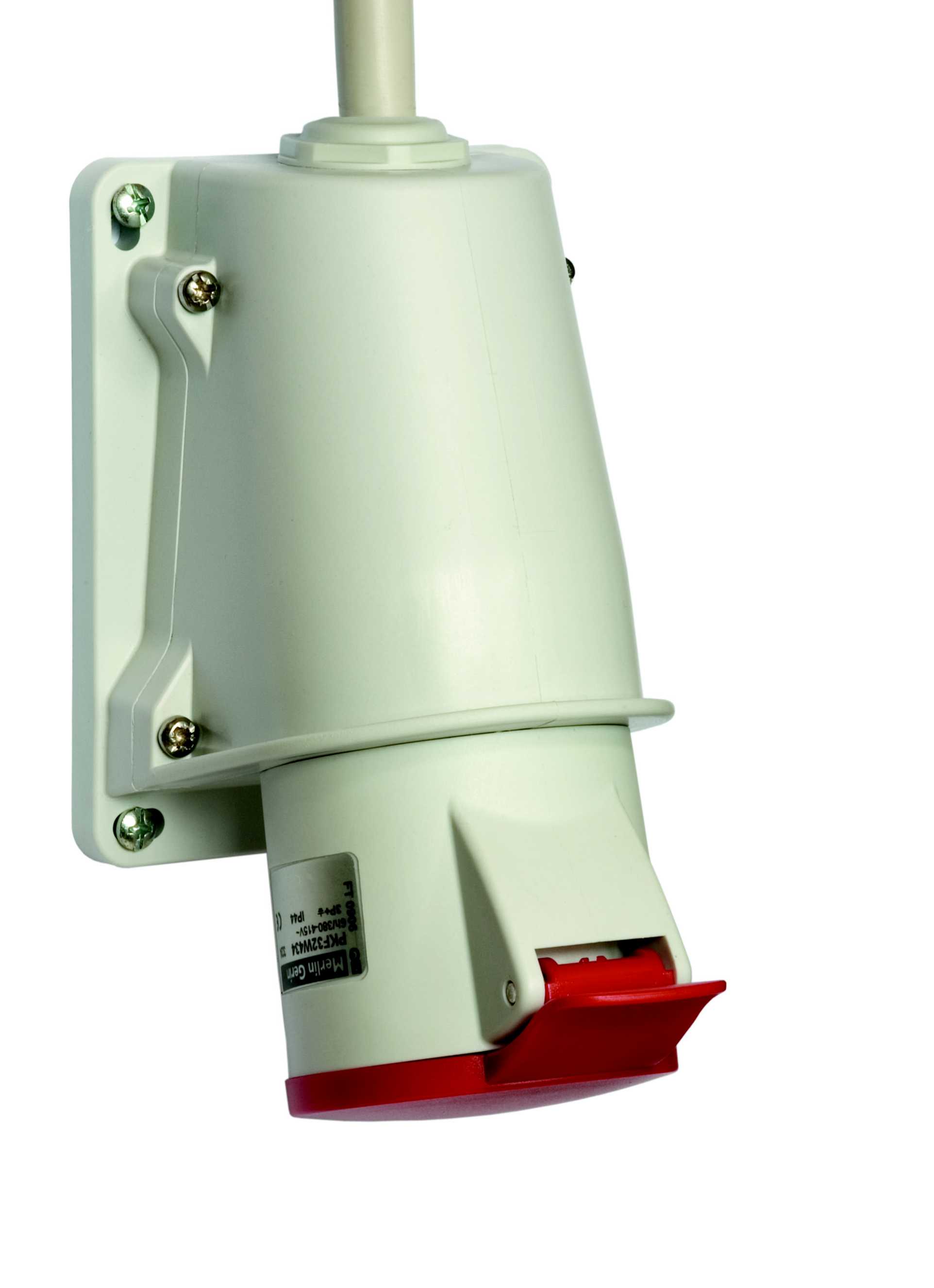 Schneider Electric - PratiKa stikkontakt - skrue - vinklet - 16A - 3P + N + E - 380...415 V AC - vegg