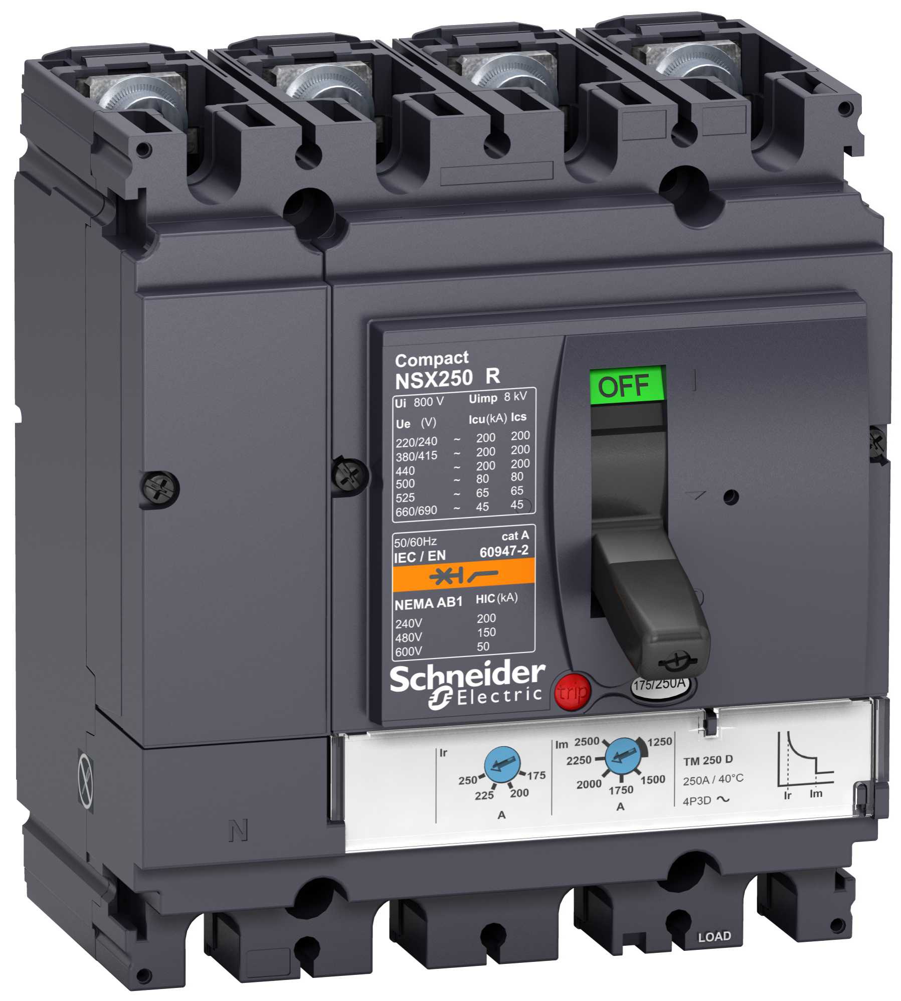 Schneider Electric - LV433477 Compact NSX250R TM250D 4P4T