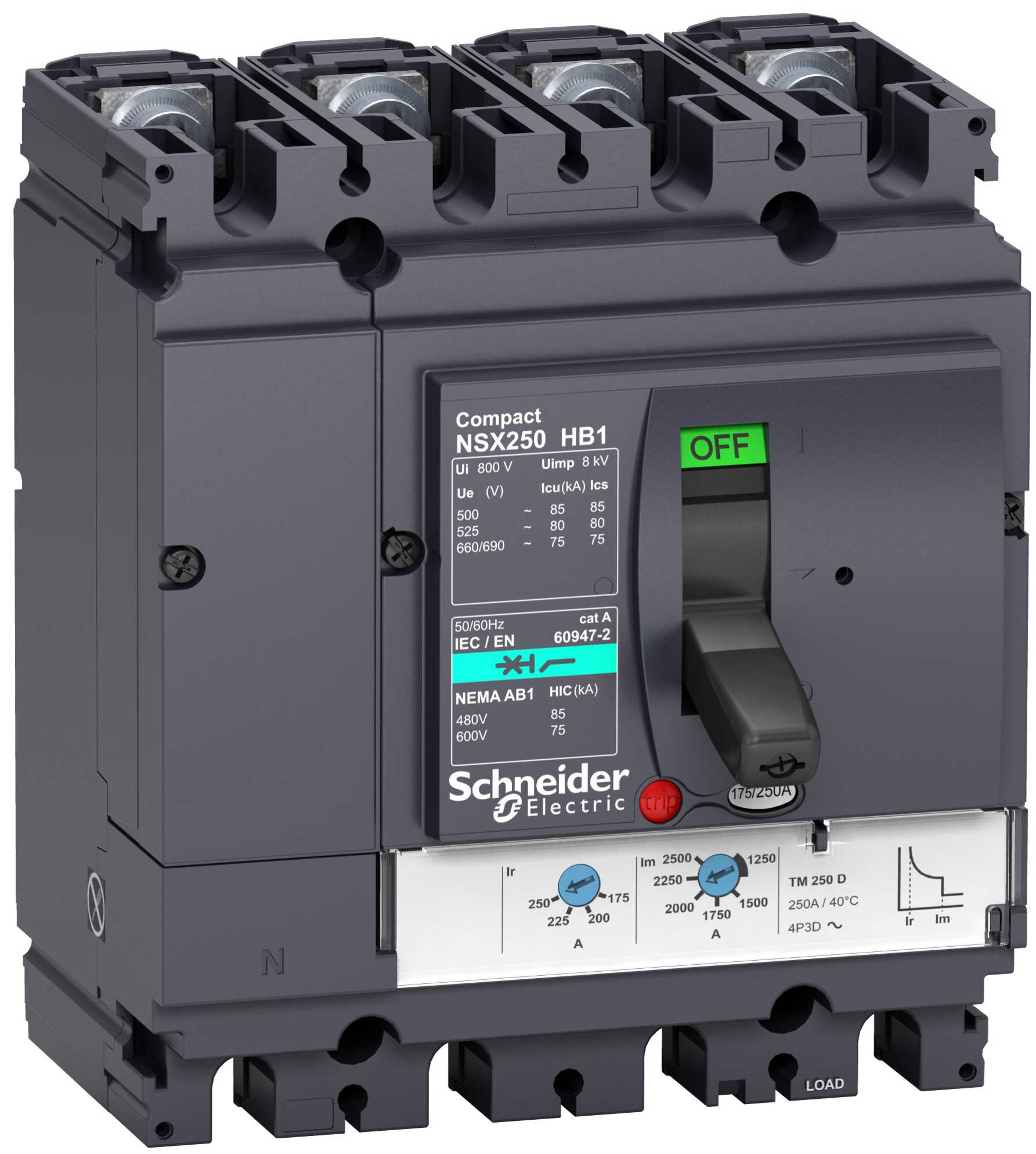 Schneider Electric - LV433485 Compact NSX250HB1 TM250D 4P4T
