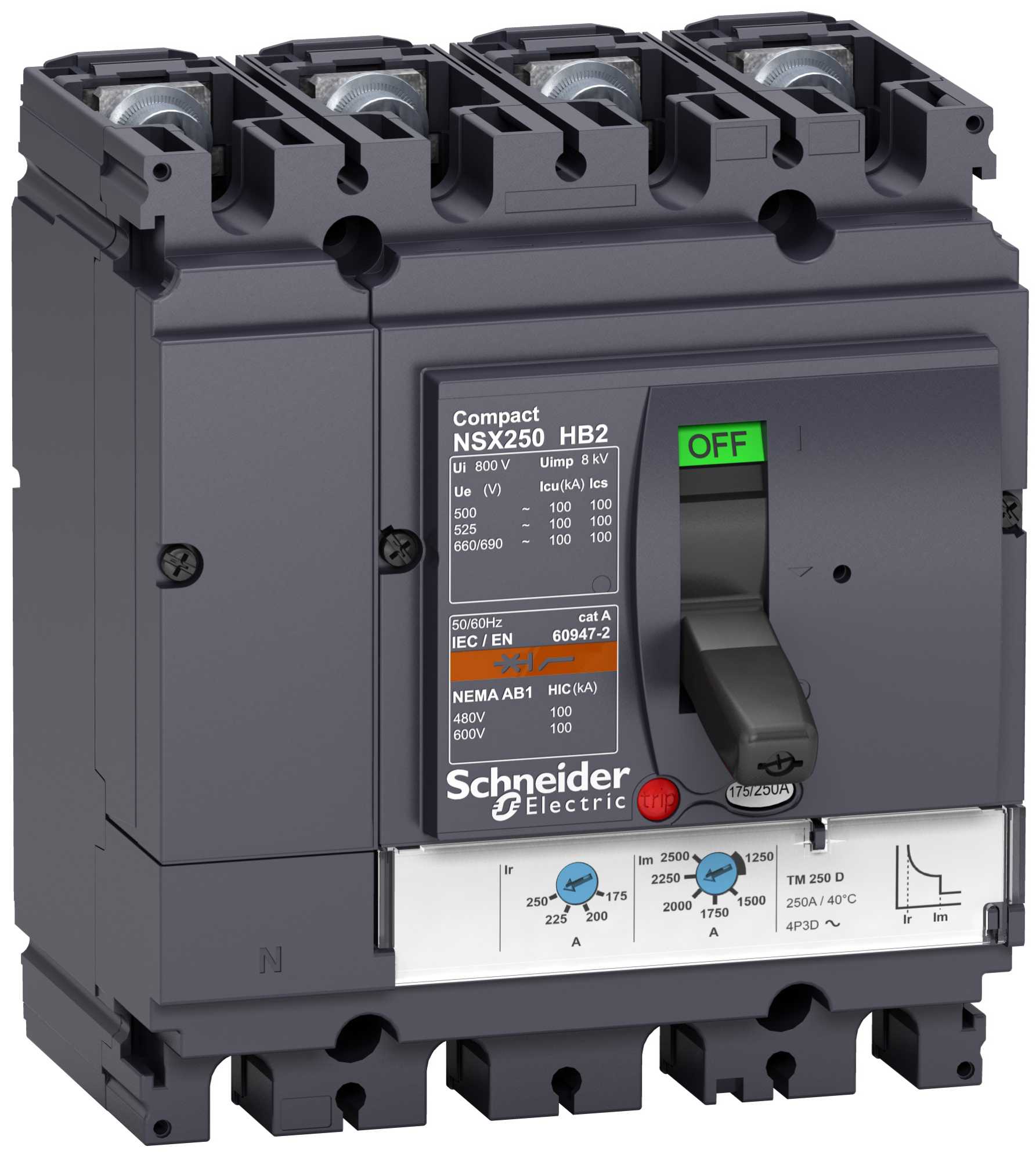 Schneider Electric - LV433225 Compact NSX100HB2 TM63D 4P4T