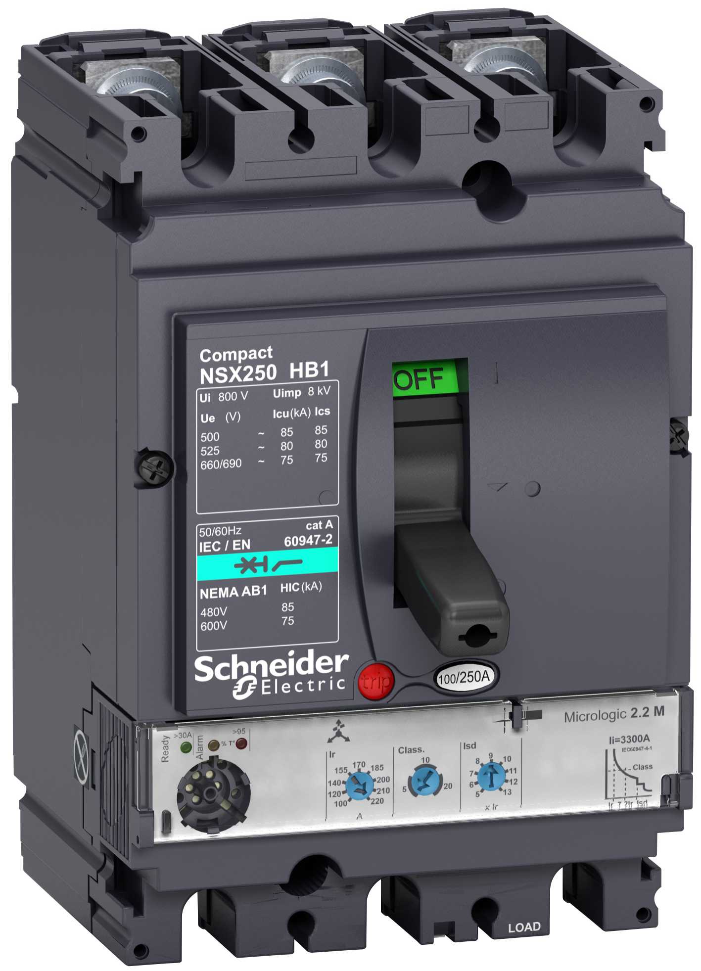 Schneider Electric - LV433547 NSX250HB1 M.logic 2,2M 220A 3P
