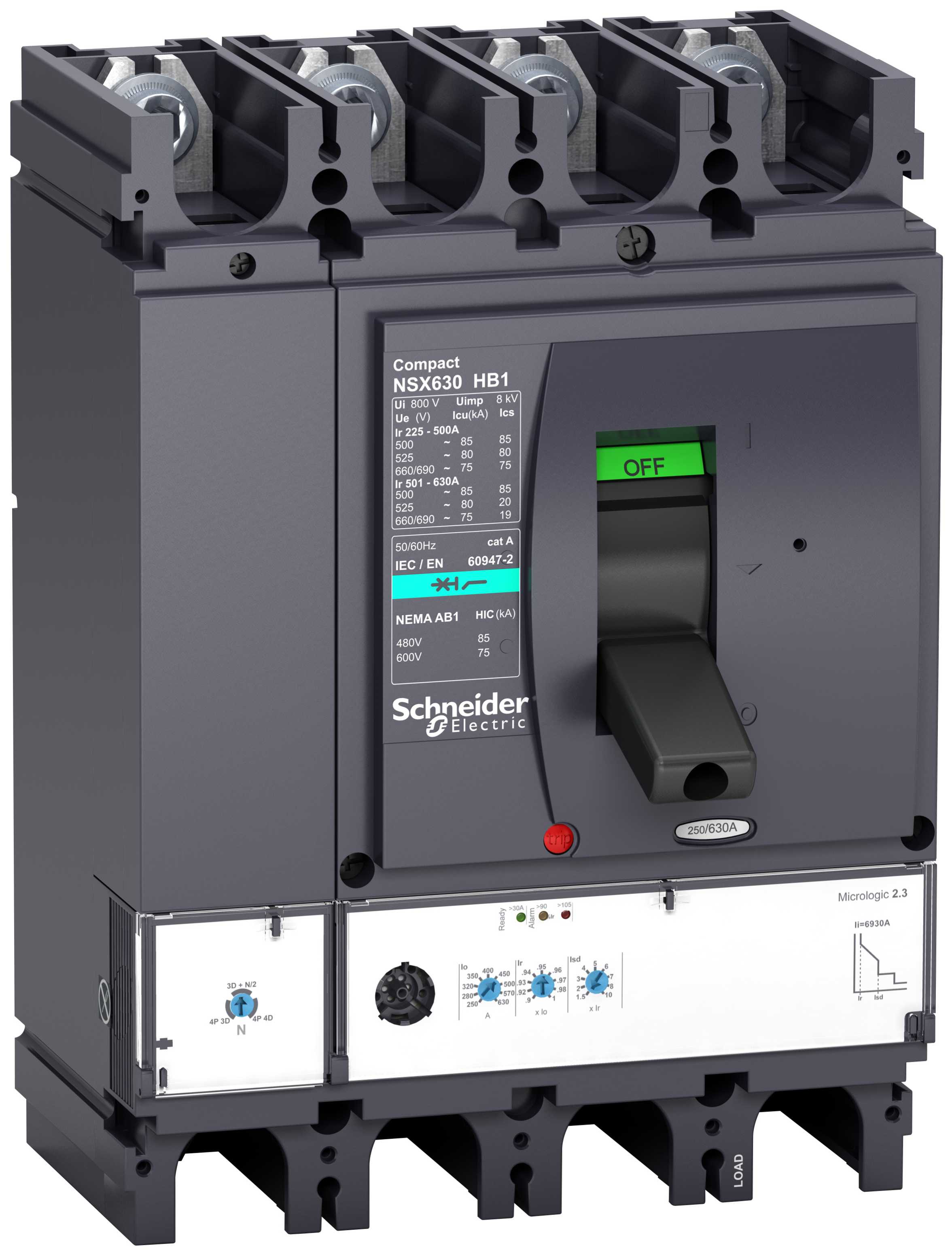 Schneider Electric - LV433621 NSX400HB1 M.logic 2,3 250A 4P