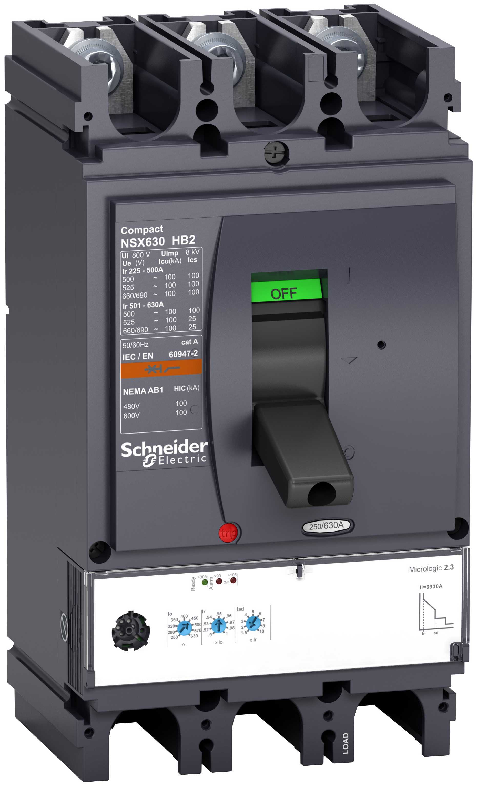 Schneider Electric - LV433740 NSX630HB2 M.logic 2,3 630A 3P