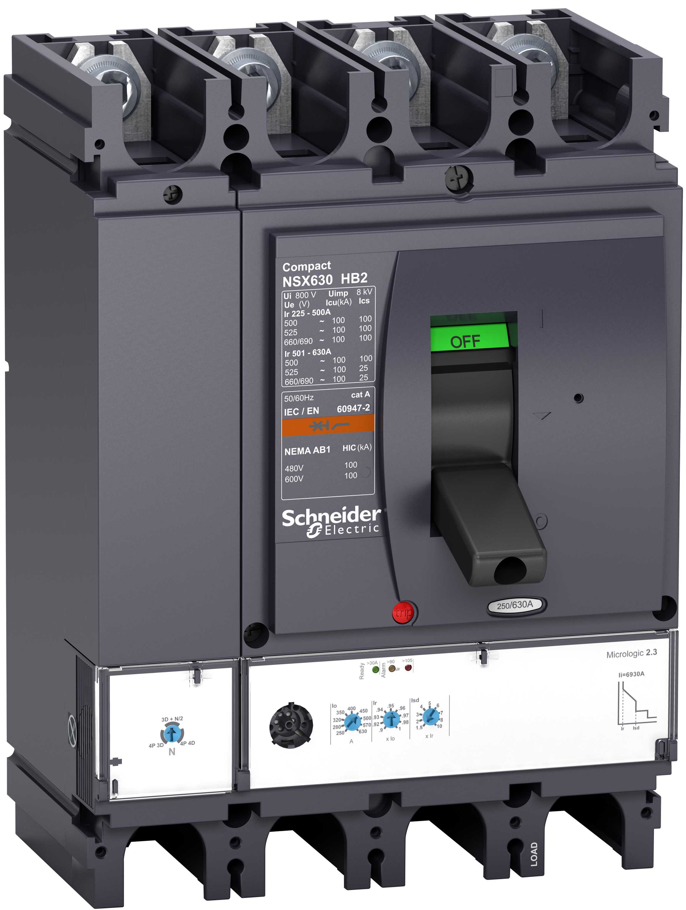 Schneider Electric - LV433643 NSX400HB2 M.logic 2,3 400A 4P