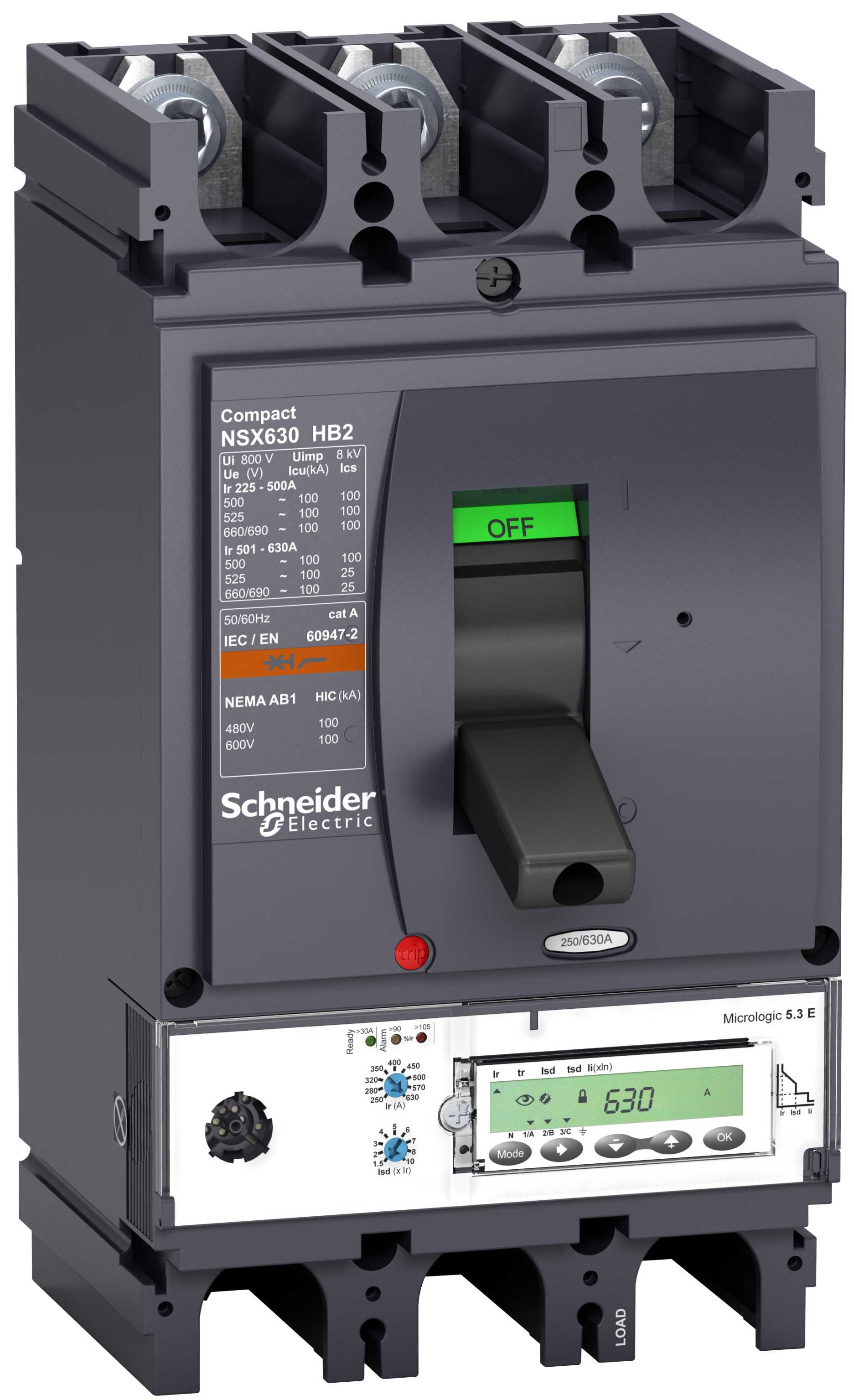 Schneider Electric - LV433744 NSX630HB2 M.logic 5,3E 630A 3P
