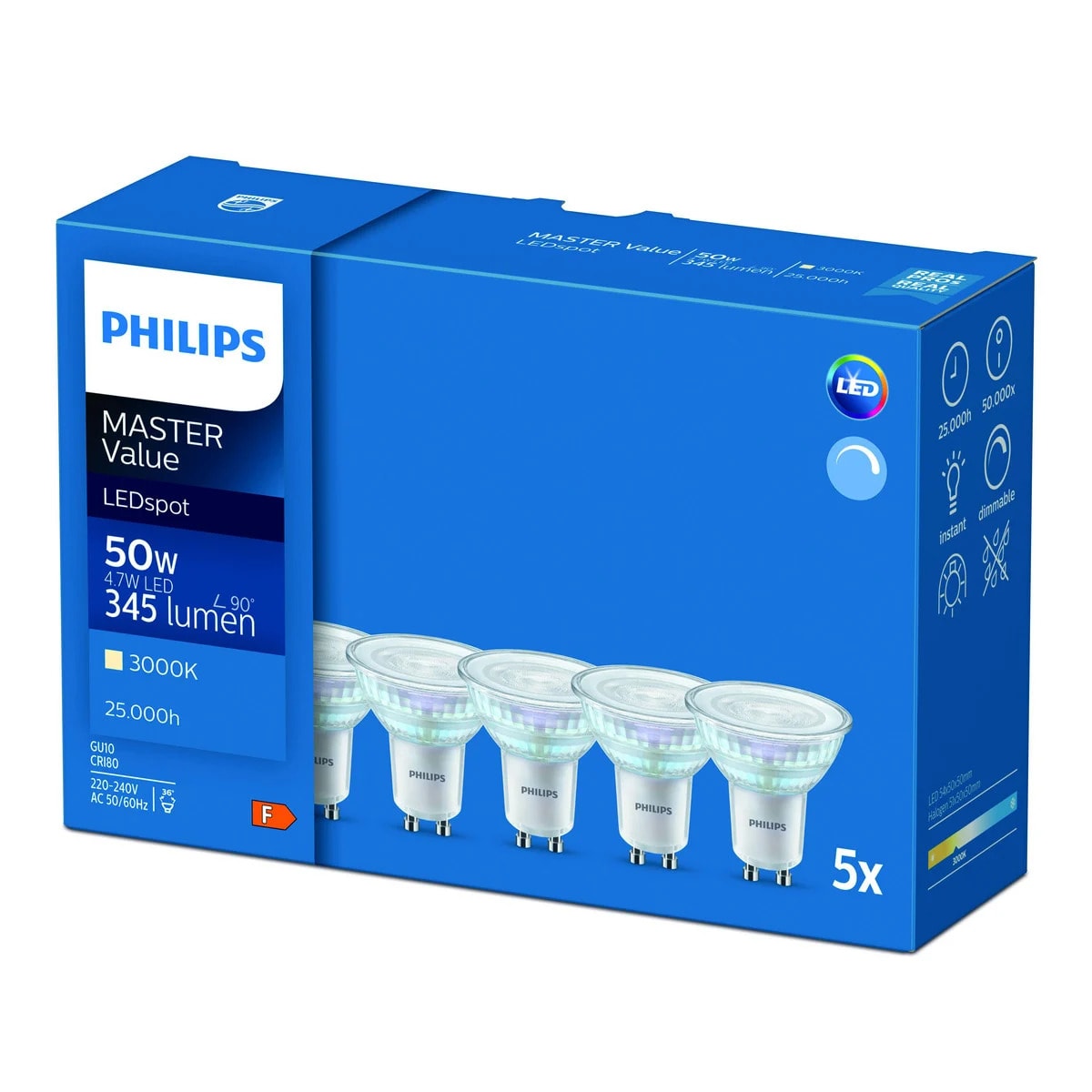 Signify - LEDSPOT VLE D 4.7-50W 5-pack GU10 827 230V (Pris pr 5 pk.)