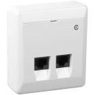 ELKO - ELKO RS Nordic modularuttak dobbel i kat.6 UTP, LSA terminering, påvegg, renhvit