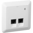 ELKO - ELKO RS Nordic modularuttak 2x kat.6 UTP, LSA terminering, for innfelling, renhvit