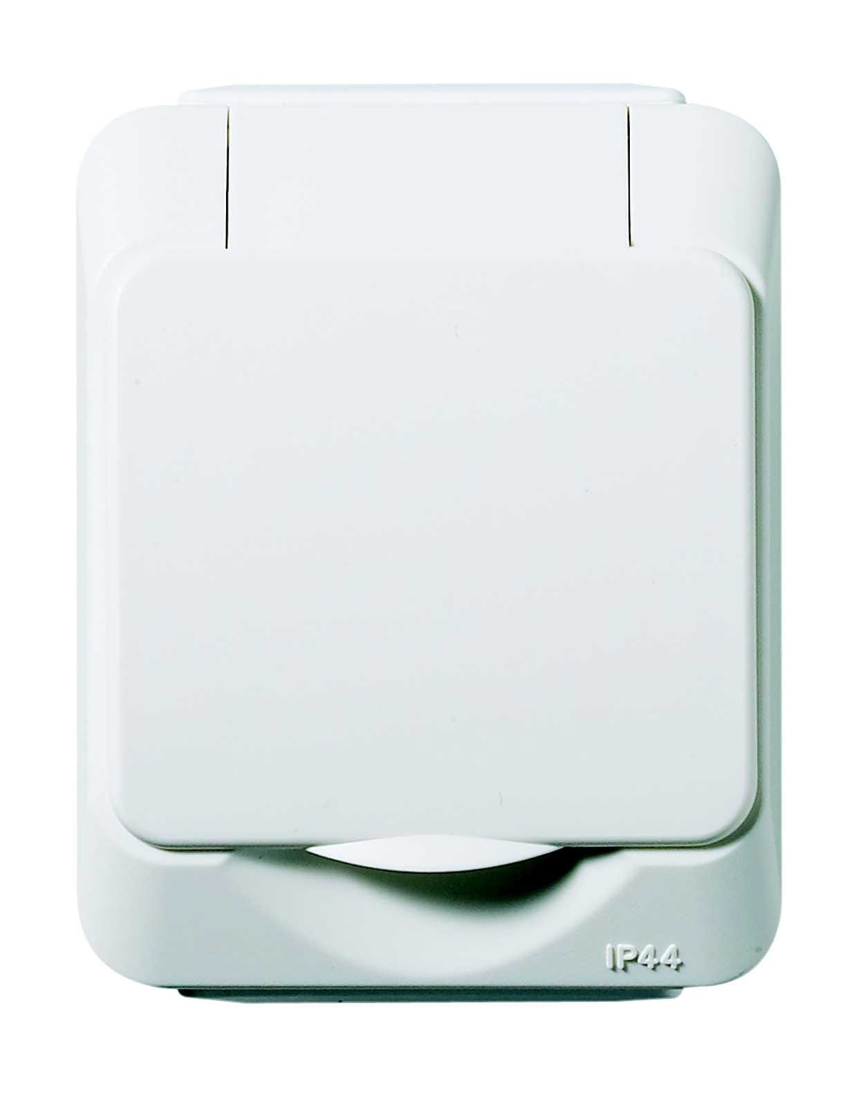 Schneider Electric - Stikk.enkel innf. m/lokk IP44