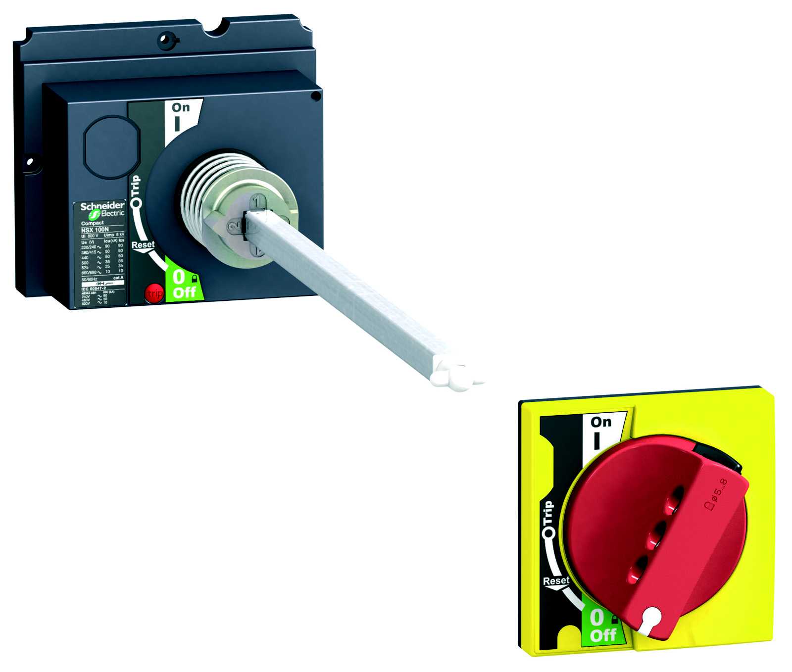 Schneider Electric - LV429340 Forlenget dreieh. Rød/Gul