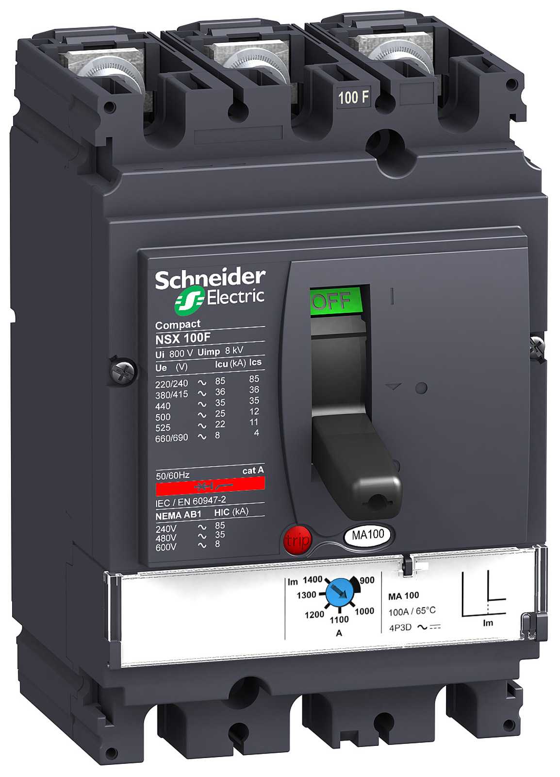Schneider Electric - LV429754 Compact NSX100N MA6,3 3P3T
