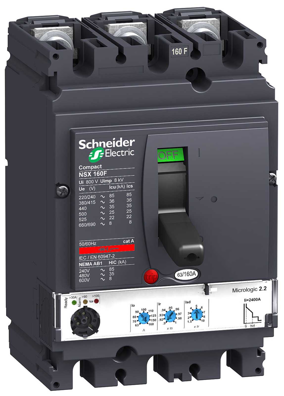 Schneider Electric - LV430745 NSX160B M.LOGIC 160A  3 POLT M/VERN NSX 25KA