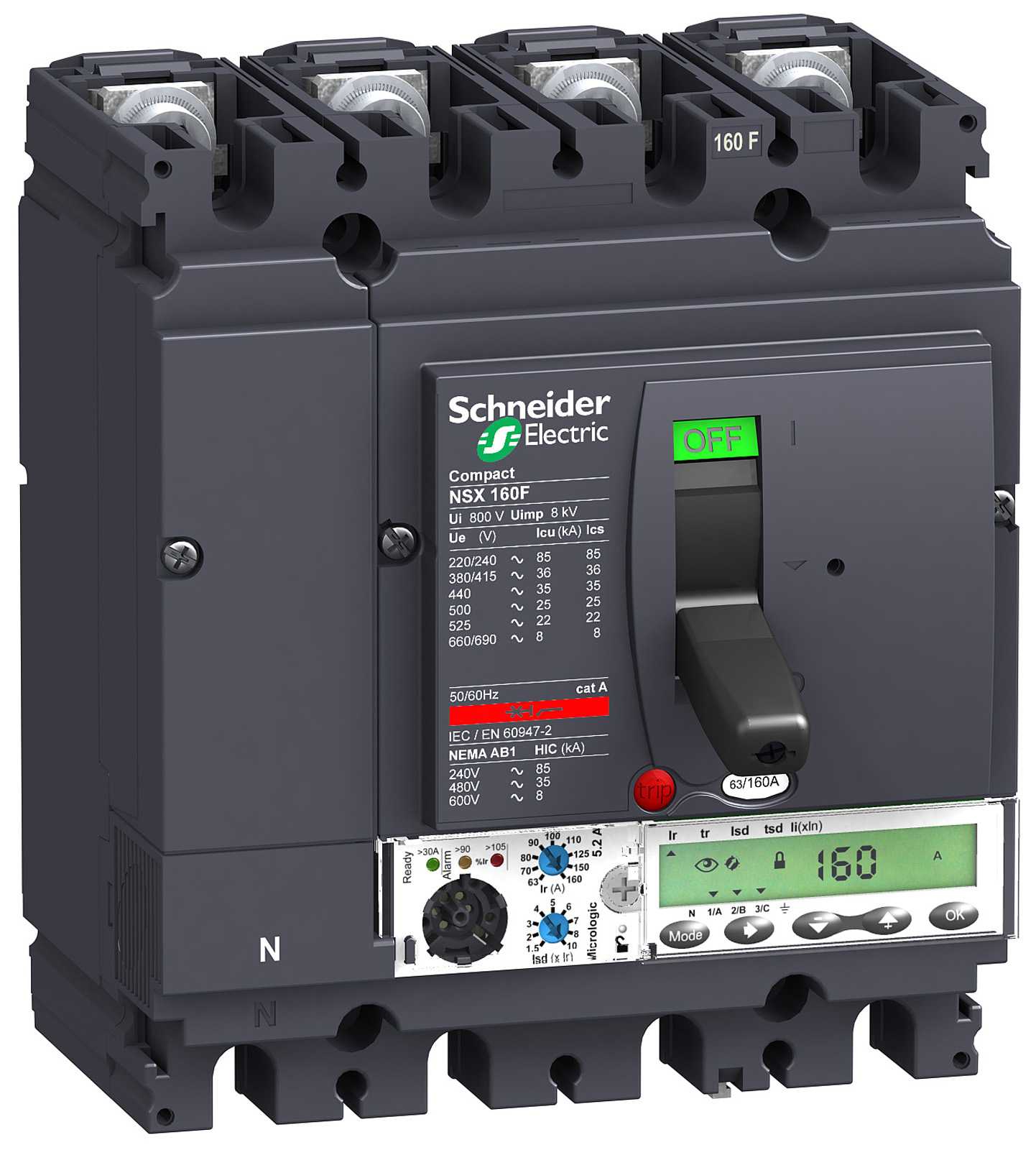 Schneider Electric - LV430801 NSX160H M.logic 2,2 100A 4P