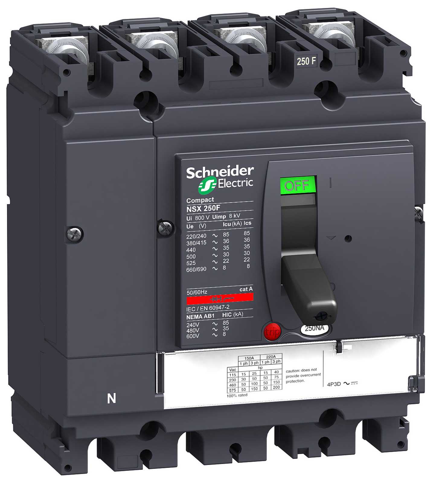 Schneider Electric - LV431639 Compact NSX250NA lastbryter 4P