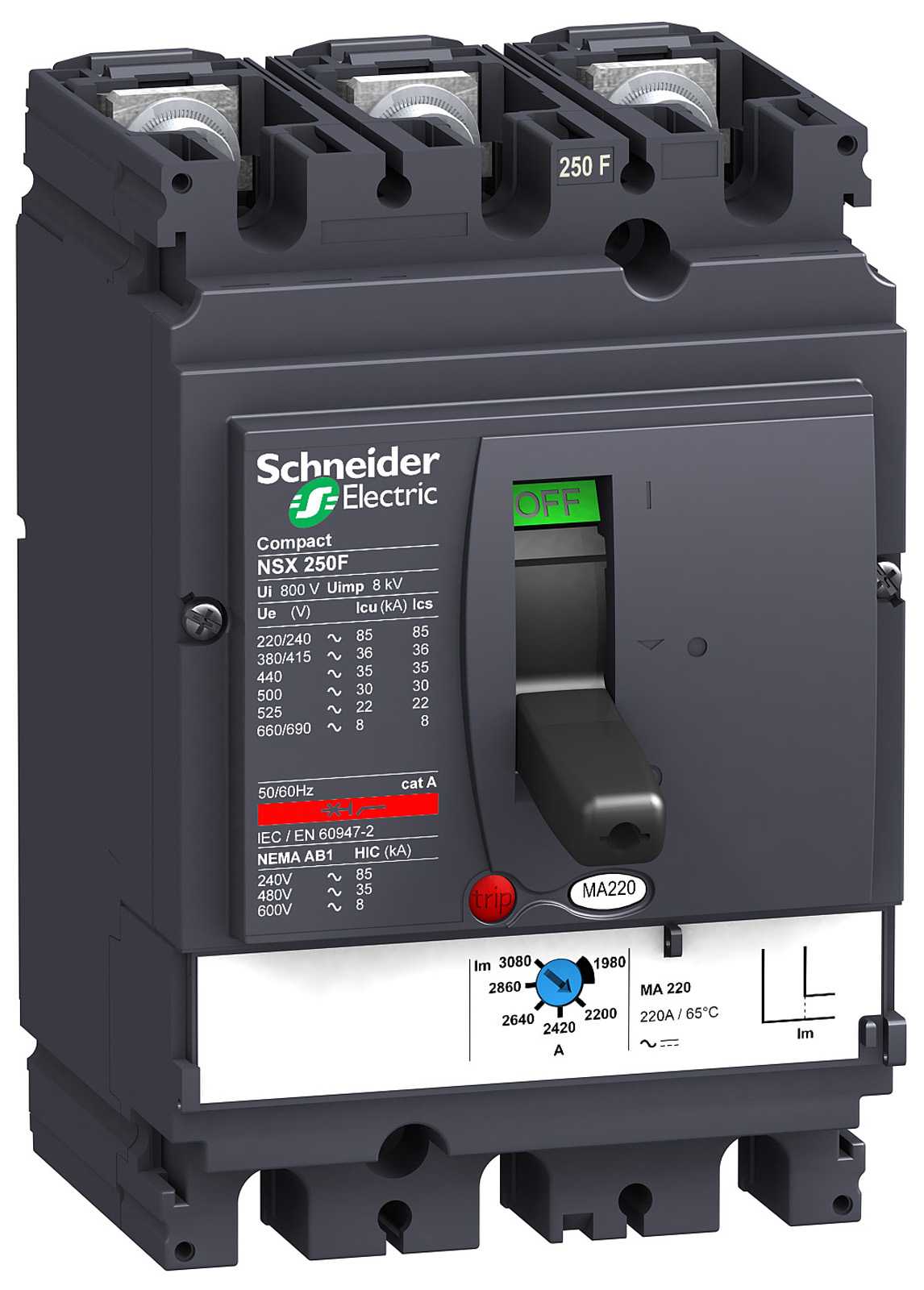 Schneider Electric - LV431756 Compact NSX250H MA220 3P3T