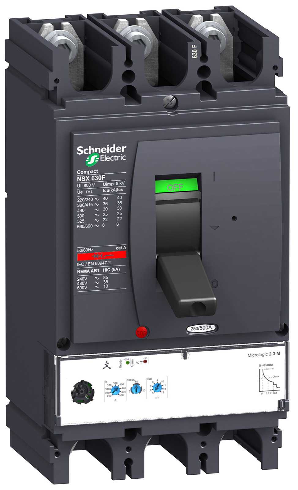 Schneider Electric - LV432976 NSX630N M.logic 2,3 M 500A 3P