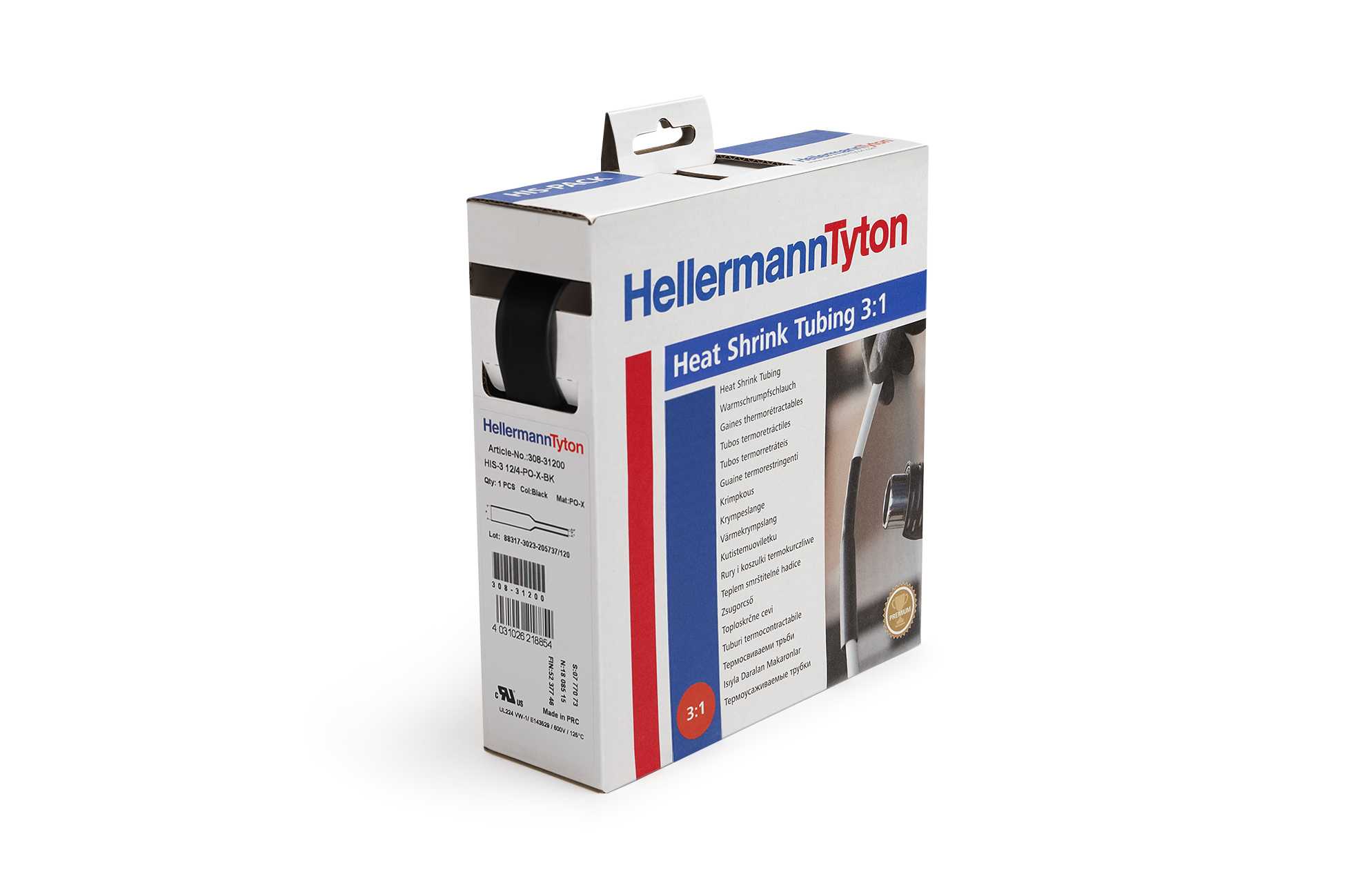 HellermanTyton - HIS3 18,0/6,0mm 4m boks Sort