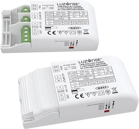Unilamp - Nyutviklet universaldriver som kan styres med fasedimmer, push/impuls, 1-10V eller med DALI.