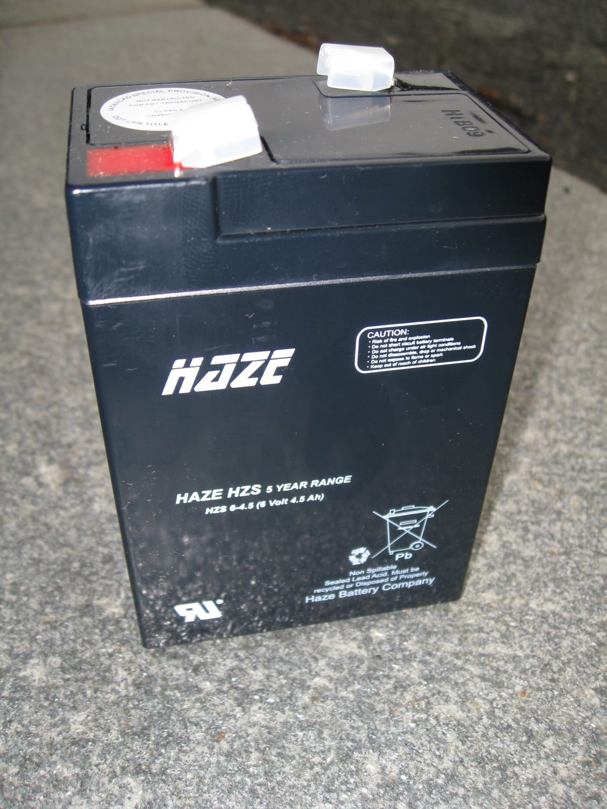 Haze Battery Co LTD - Blybatteri 6volt 4,5ah lukket