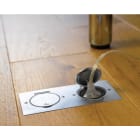 Legrand - Dobbel gulvboks flat. 172x86mm, rustfritt stål