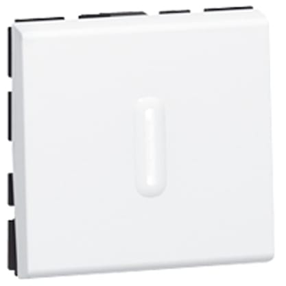 Legrand - Mosaic endevender/1P bryter 10A m/lysind, hvit 2 mod.