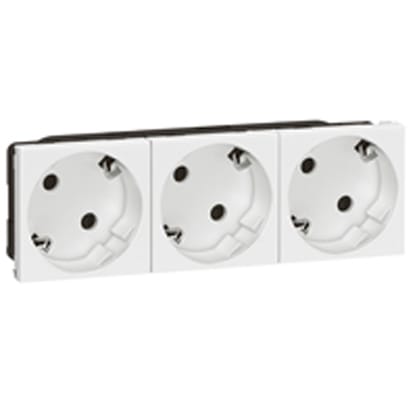 Legrand - 3-veis stikk m/jord, bv, hurti