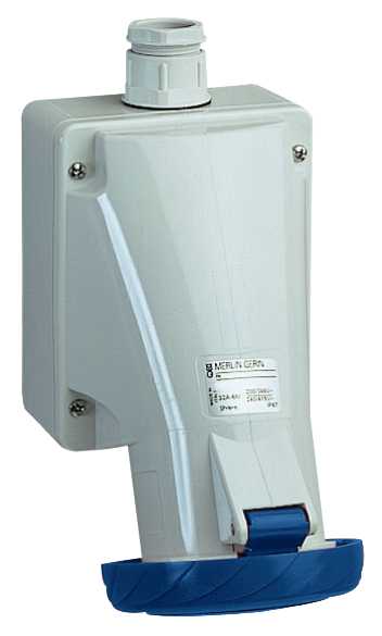 Schneider Electric - PratiKa uttak stor veggblokk - 16 A - 3P + E - 200...250 V AC - IP67