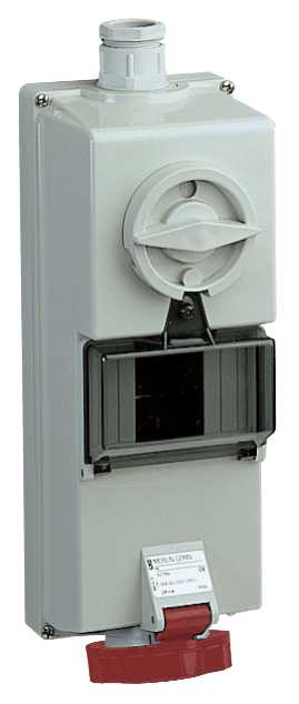 Schneider Electric - Isoblock stikk - 16 A - 3P + E - 380...415 V AC - IP65 - vegg