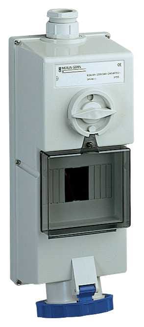 Schneider Electric - Veggutt. m/br 4,5mod 63-2P+J