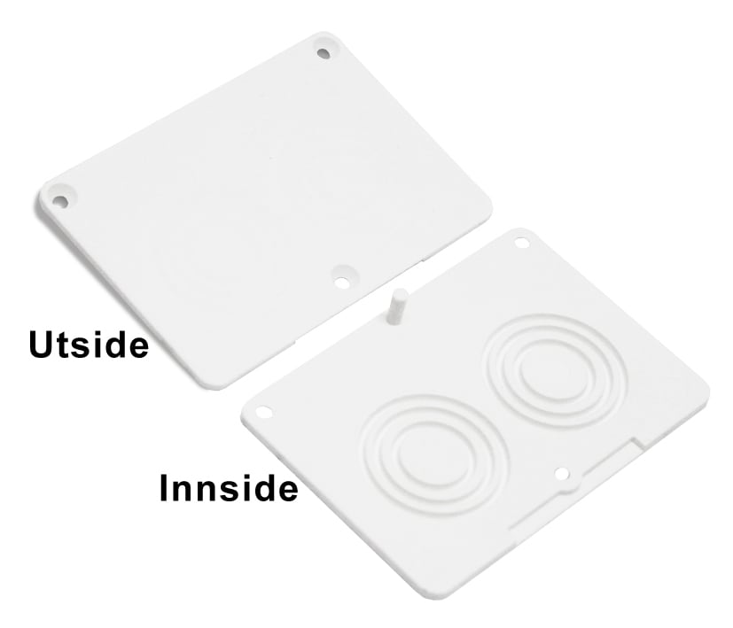 Maxeta - Endestykke MC2, plast RAL9003 hvit