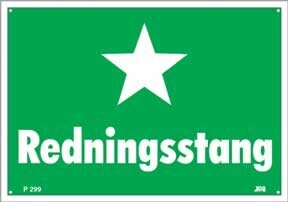 Ensto Nor AS - SKILT REDNINGSSTANG A4 GRØNN P